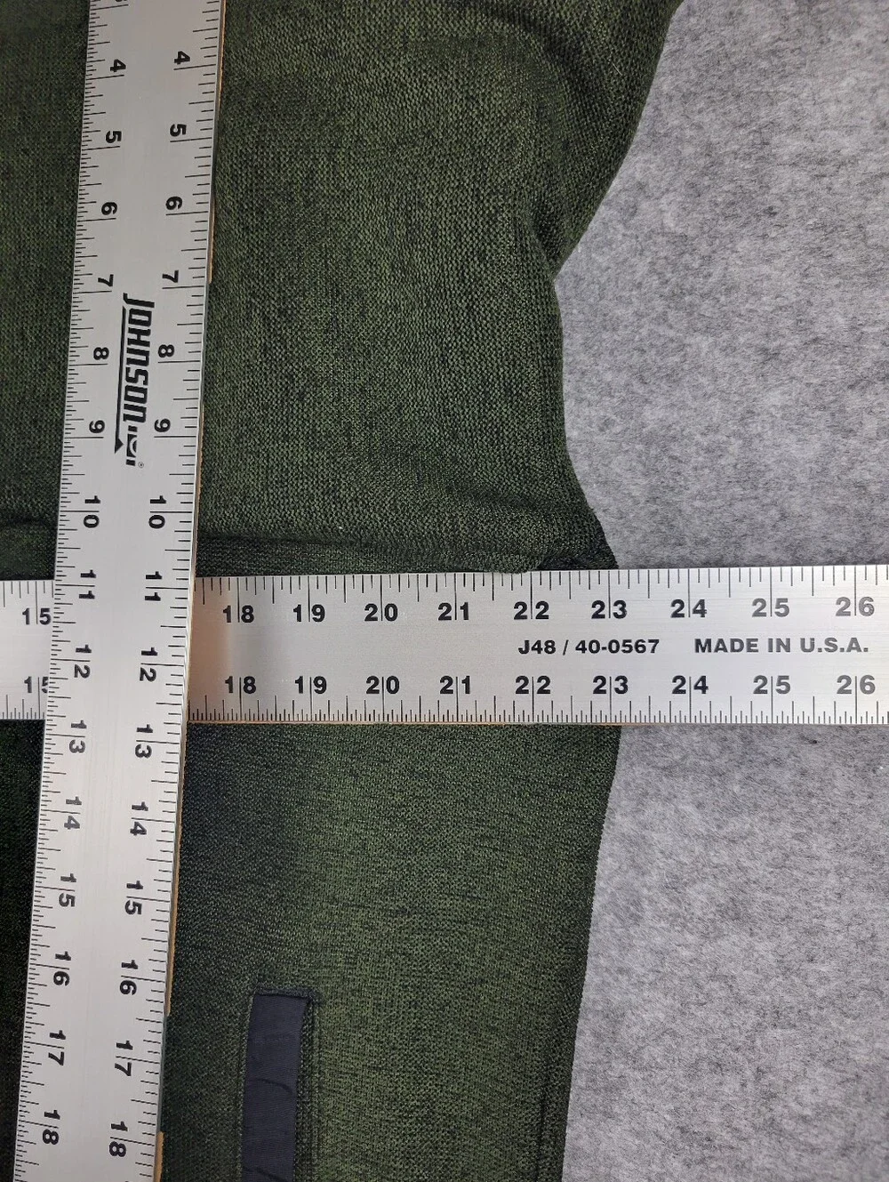 Eddie Bauer Knit Fleece Green Outdoor Quarter Zip Sweater w/ Pocket Men Size Med